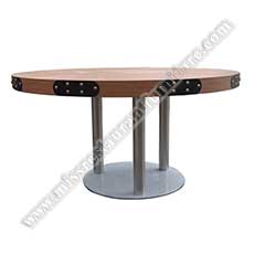 customize MDF round tables_8 seater round MDF tables_wood restaurant tables 1105