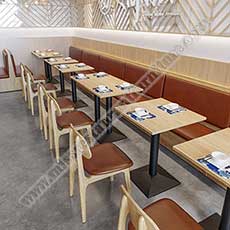 booth seating and cafe table set_booth sofas and wood table_restaurant table and booths 3307