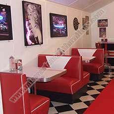 1950s diner table booth set_retro booth table set_restaurant table and booths 3320