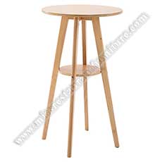 new wood round high tables_2 layer wood high bar tables_restaurant bar tables 6005
