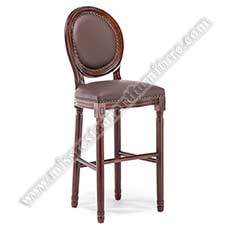 french style wood bar chairs_round back high bar chairs_restaurant bar stools 6312