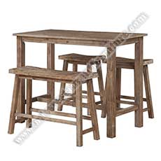 antique oak bar table and barstools_customize wood high table set_bar table and chairs set 6605