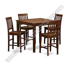 nordic wood high table set_bistro oak bar tzble and chairs_bar table and chairs set 6607