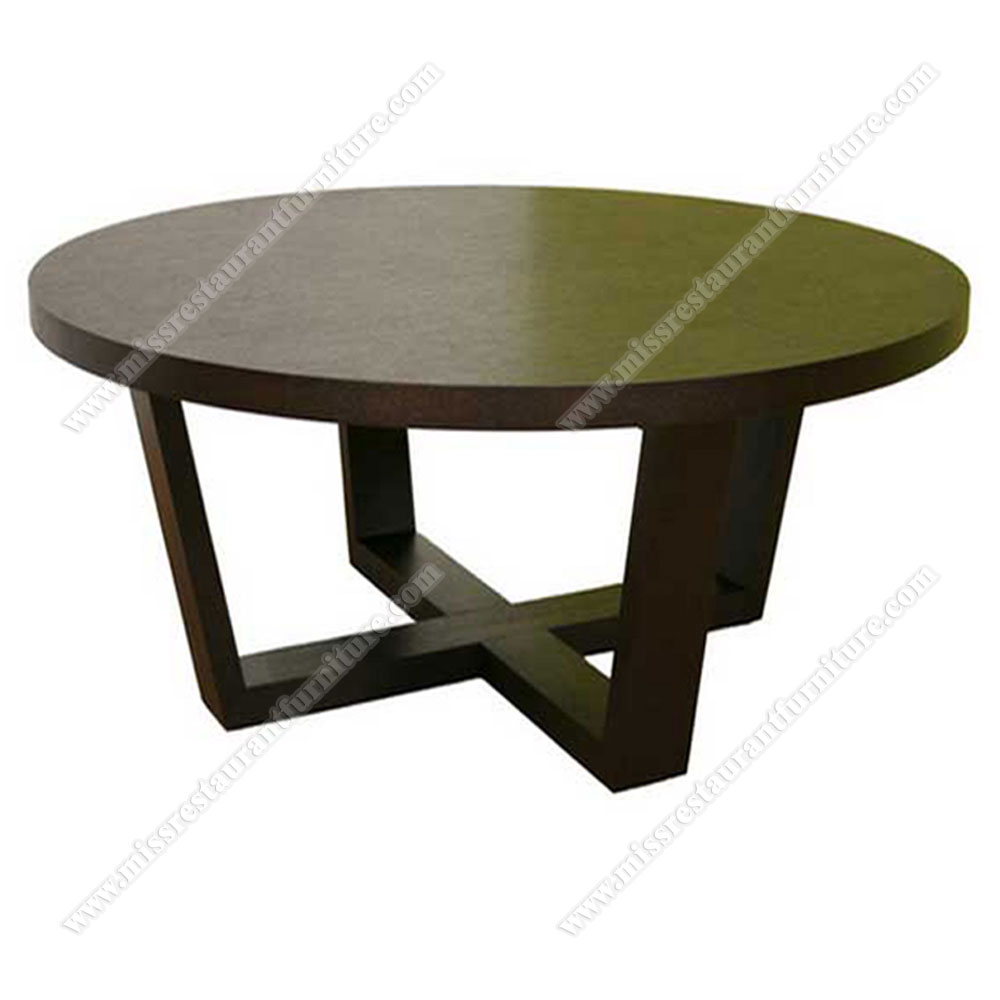 Round ash wooden restaurant table with cross wood table base, classic unique solid wood ash wooden round restaurant tables, wood restaurant tables 1002