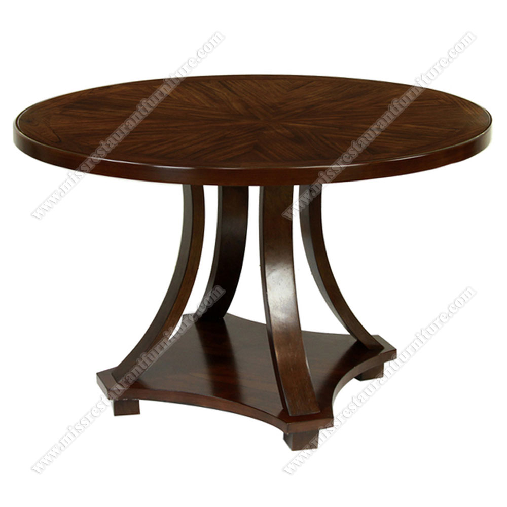 Classic ash wood with oil staining commercial round dining table, solid wooden round 8 seat unique restaurant tables, wood restaurant tables 1003