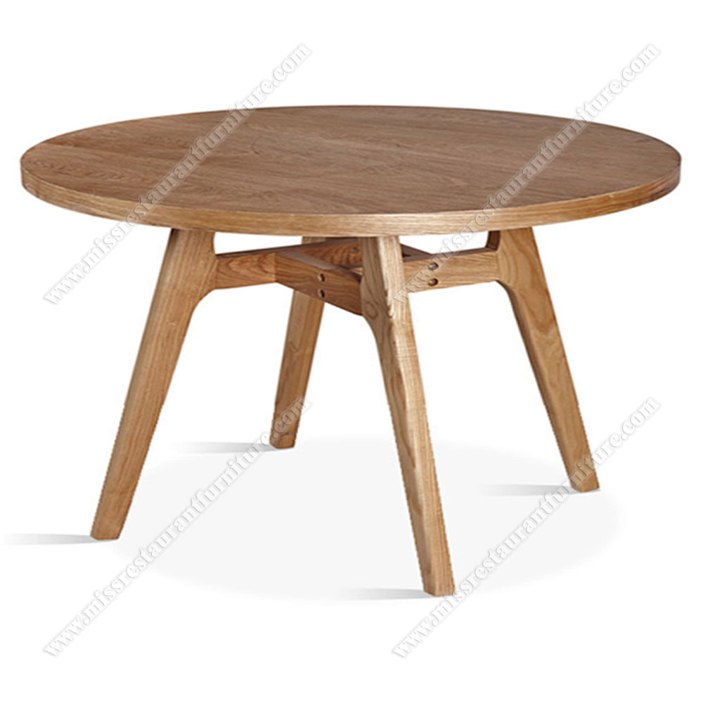 Wholesale round wooden 6 seat cafe room/dining room tables, 47 inch restaurant round ash wooden dining room tables design, wood restaurant tables 1006