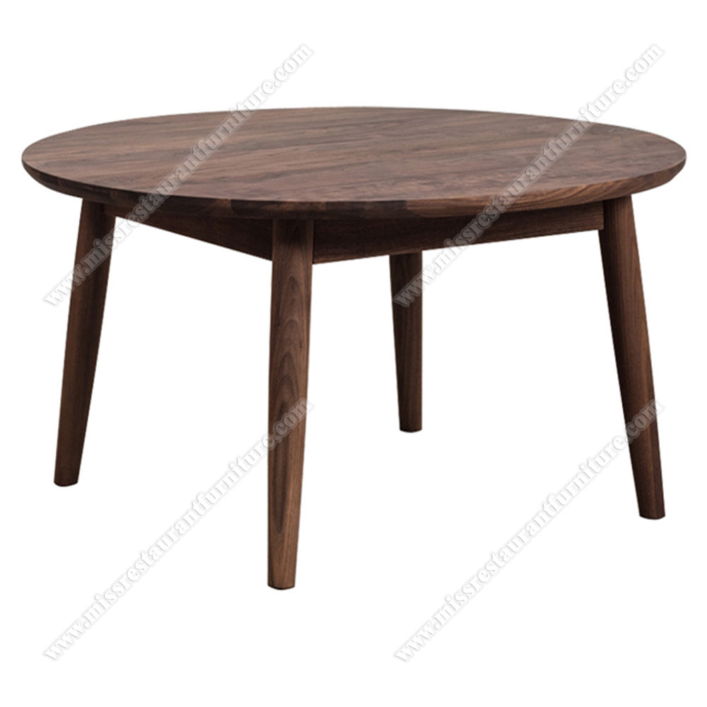 Durable antique round solid wood dining room tables, 6 seat 47 inch wooden round dining room restaurant tables, wood restaurant tables 1009