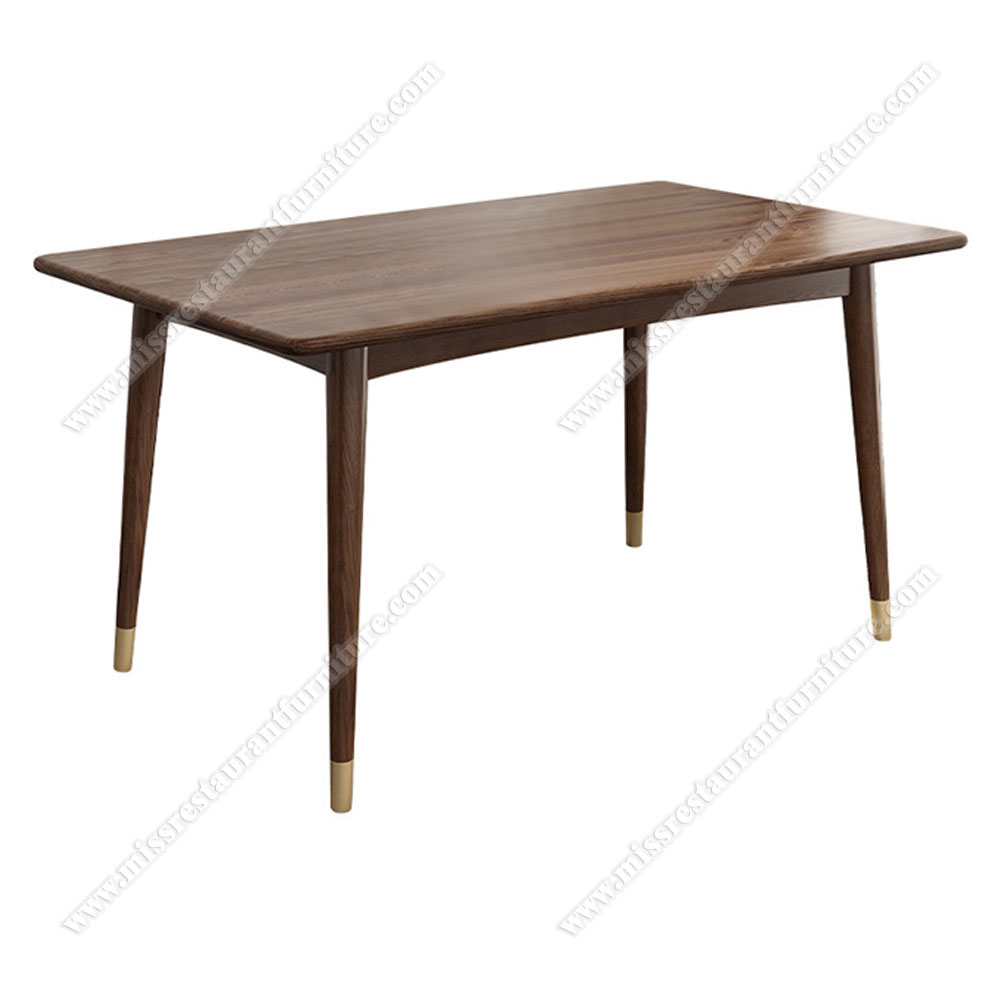 Nordic style simple ash wooden dining room coffee room restaurant tables, modern 6 seat walnut color wood dining table, wood restaurant tables 1017