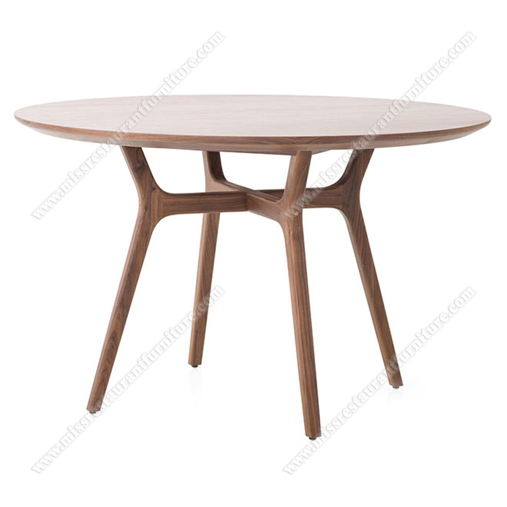 New design coffee room solid wood round dining table natural color oak wooden round coffee table with wood table legs, wood restaurant tables 1022