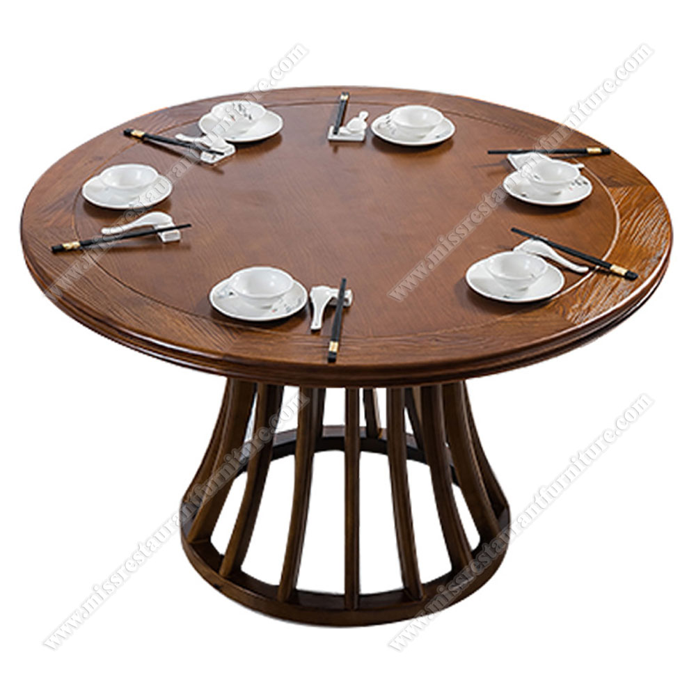 Antique 1.2 meter restaurant round ash wood dining tables 6 seat dining room round solid wooden restaurant tables, wood restaurant tables 1025