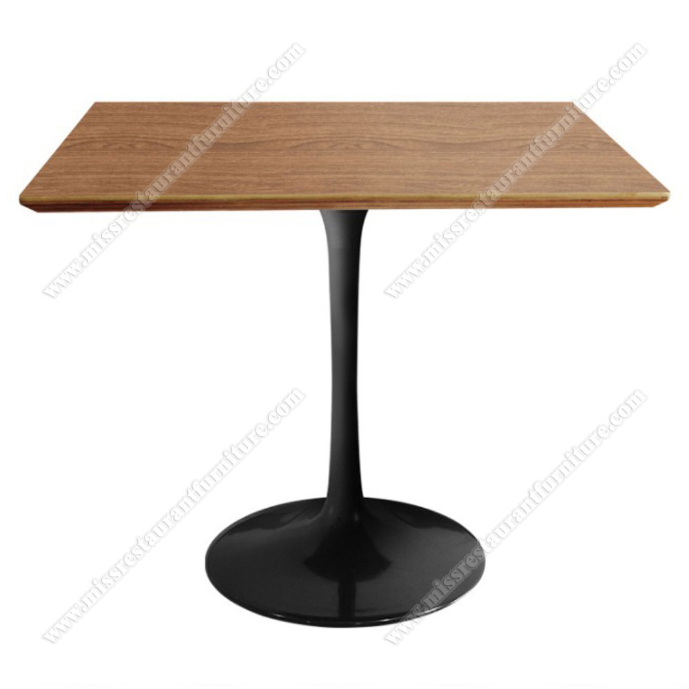 Modern design solid oak wooden square coffee tables restaurant tables with iron tulip table legs, wood restaurant tables 1214