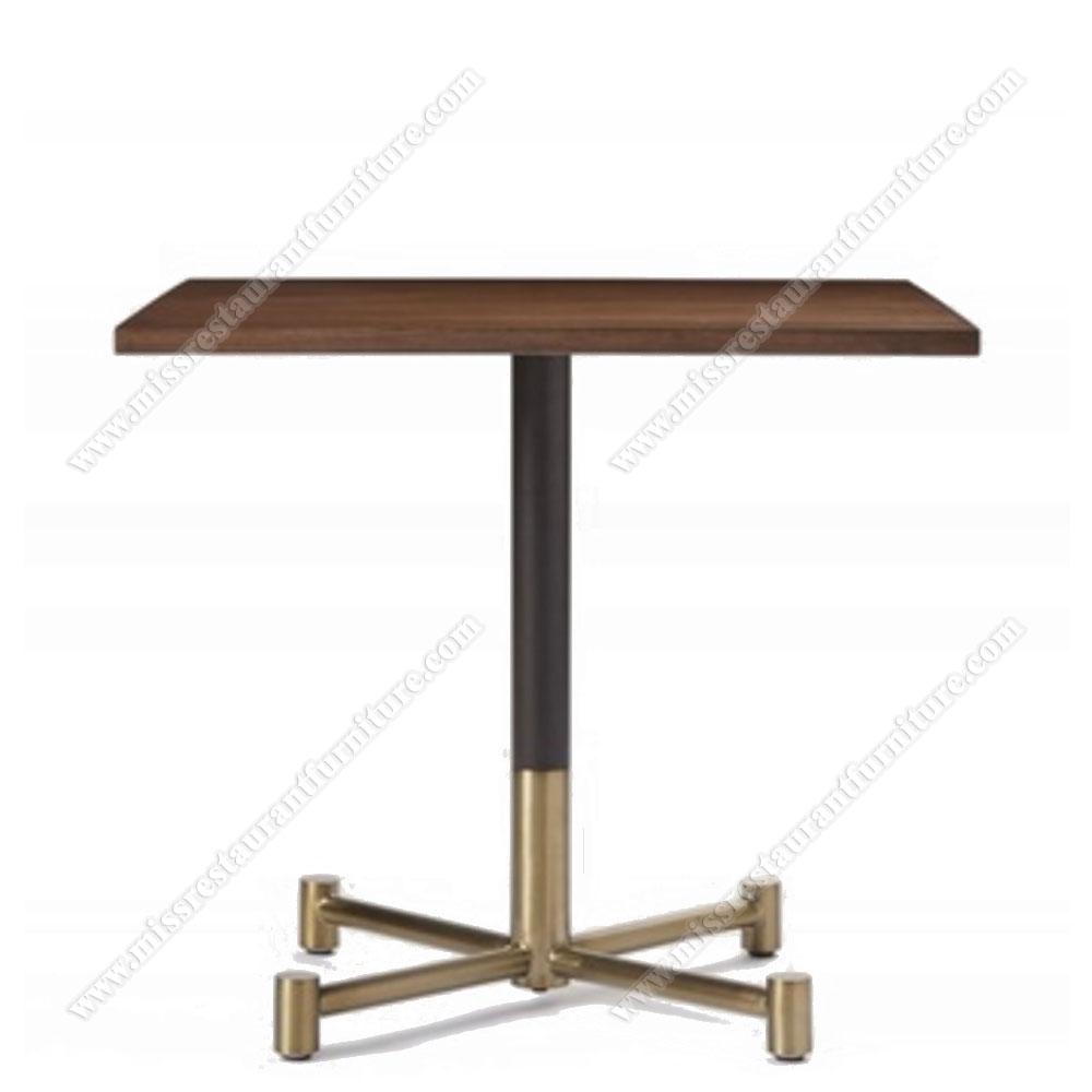 New design cross copper table legs with square dining room/cafe room solid oak wood cafe tables for sale, wood restaurant tables 1230