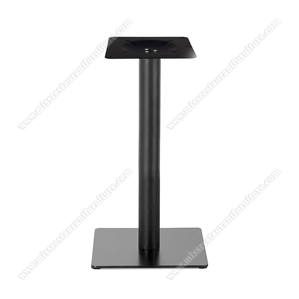 Wholesale black square iron plate base table legs 45cm width cafeteria square base black iron table legs, restaurant metal table bases 1902