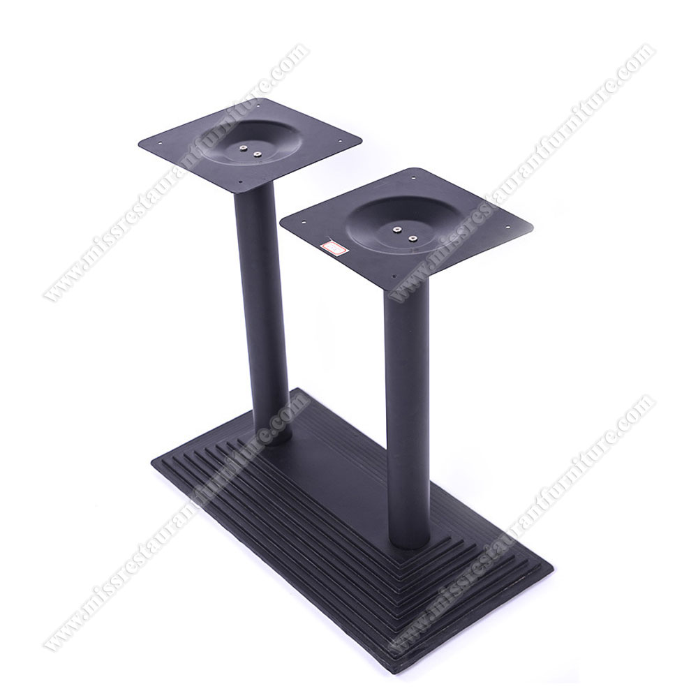 Durable rectangle restaurant black iron table legs 40*70cm ladder-shaped black iron pipe table legs, restaurant metal table bases 1910