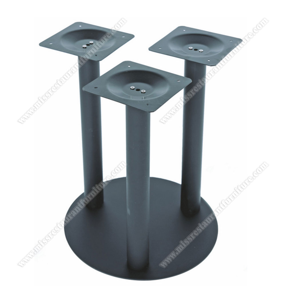 Customize round 3 pipes black metal table base 6/8 seat big round table with metal black iton table base, restaurant metal table bases 1913