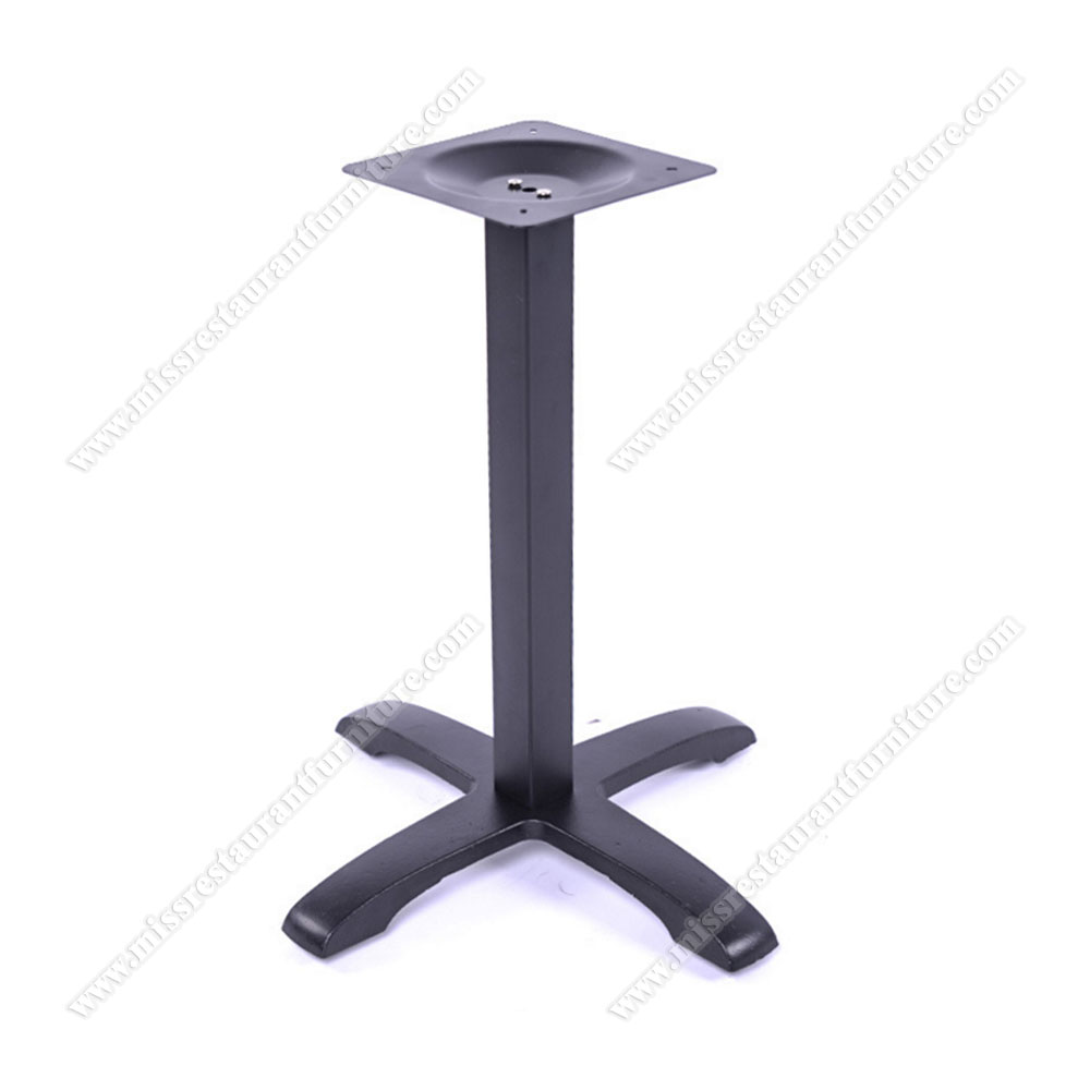 Classic iron black cross base with round pipe dining table legs black restaurant cross base iron table legs, restaurant metal table bases 1919