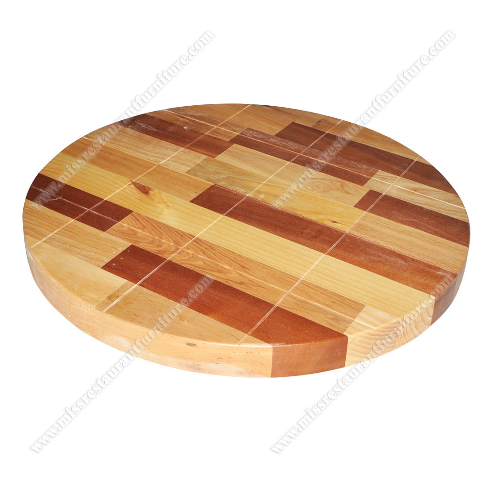 Whole sale cafeteria round PCB wood dining table tops modern wooden coffee room table tops, solid wooden restaurant table top 1974