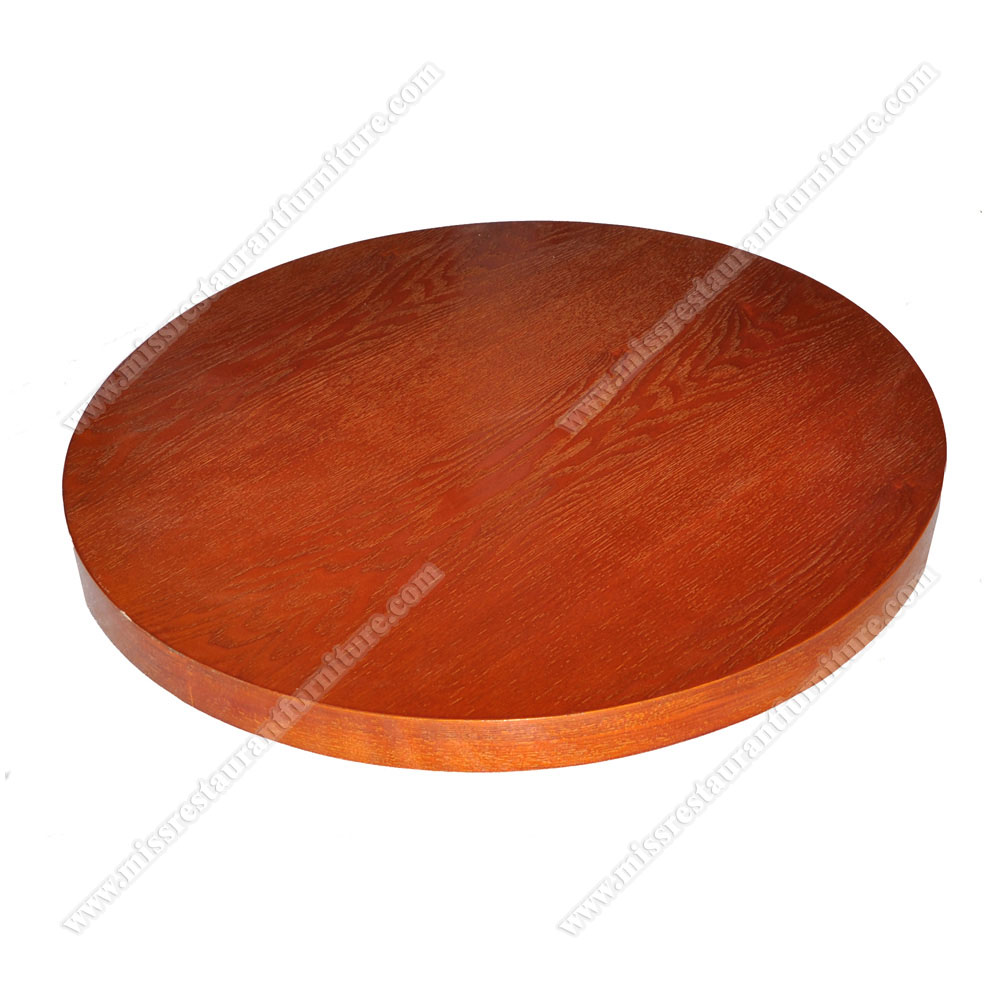 Cheap walnut color laminate restaurant dining dinner table top round fast food table top slab, plywood with laminate veneer restaurant table top 1989