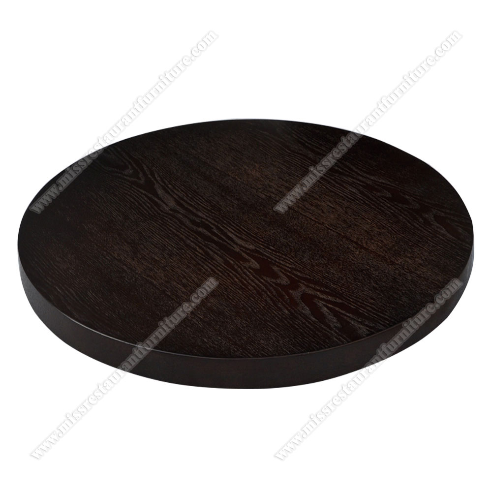 High quality plywood round dark color dinette table tops slab with PVC edge plywood table tops, plywood with laminate veneer restaurant table top 1993