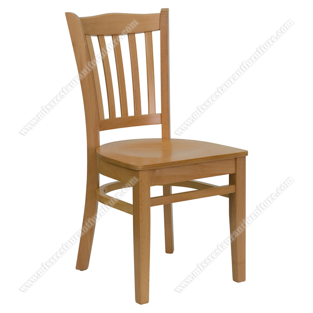 Wholesale solid beech wooden dining room restaurant chairs with stripe wood back, solid wood restaurant chairs 2001