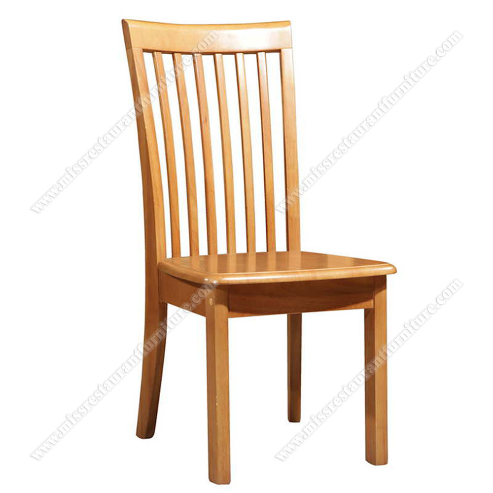 Hotel and home natural color solid wood dining chairs with cruve stripe wood back, solid wood restaurant chairs 2005