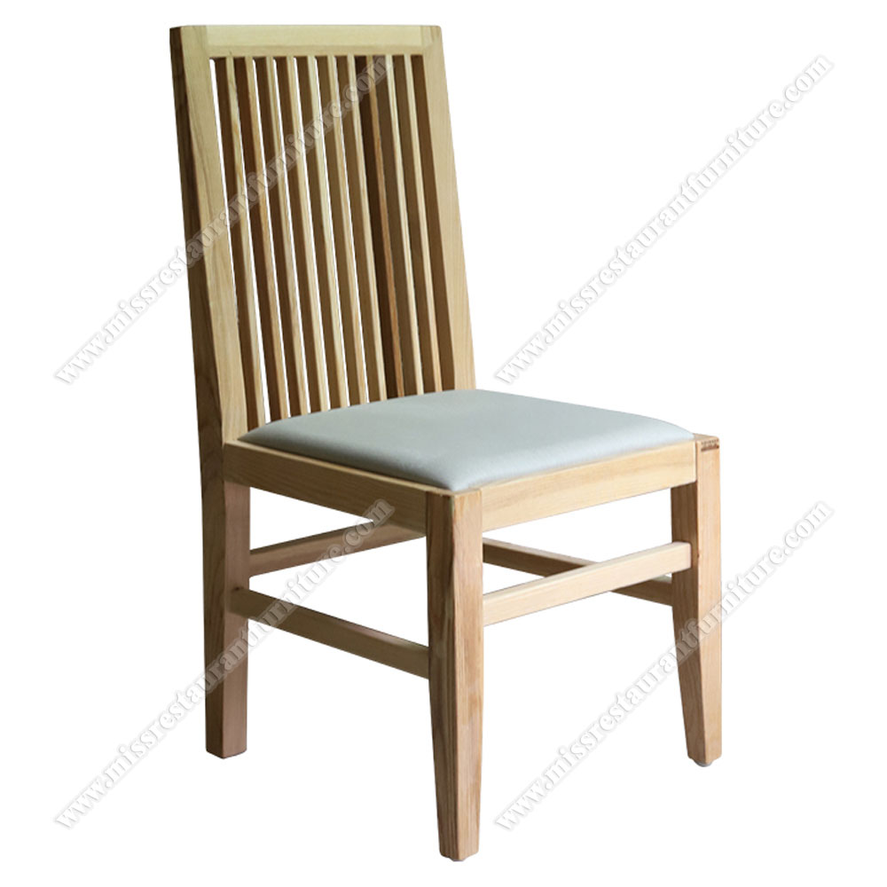 Assembling modern leather dining chairs wooden strip backrest solid wood cafeteria chairs, solid wood restaurant chairs 2011