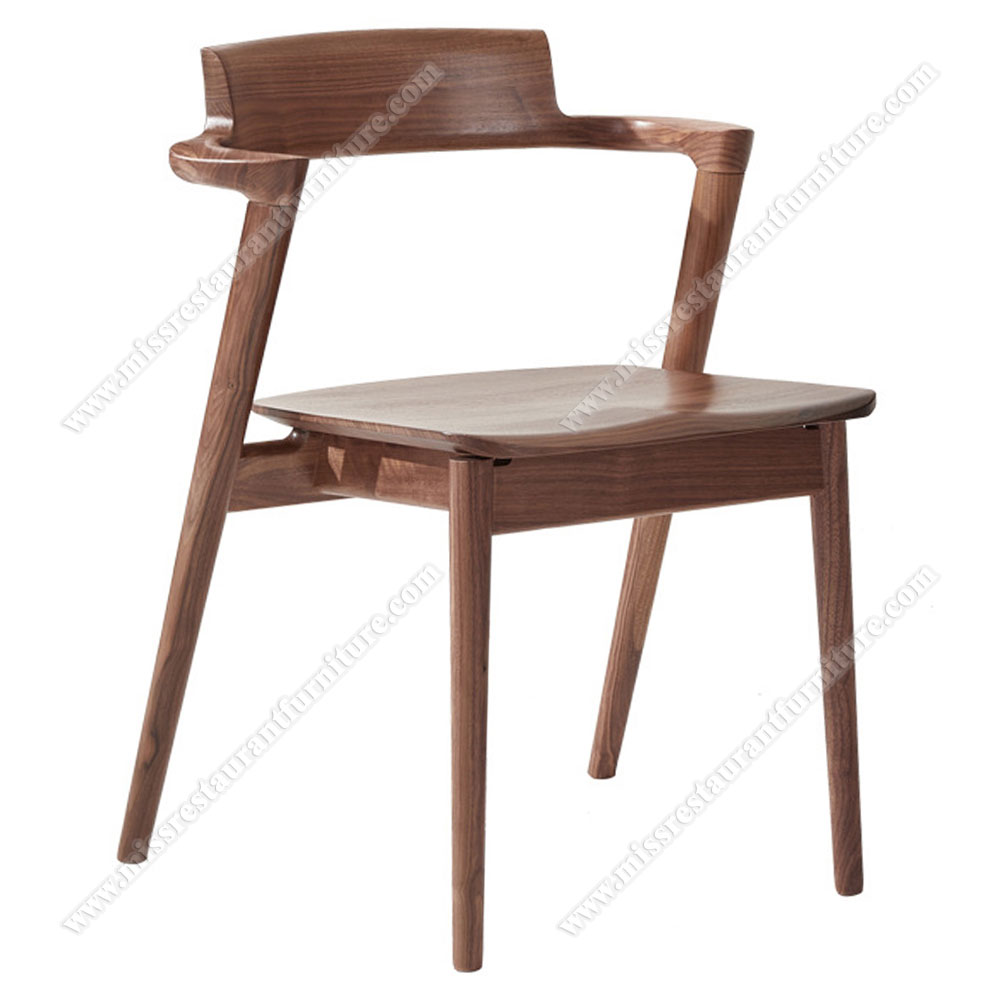 Nordic solid wood dining chairs cafe ash wood handrail chair used for restaurant/bistro, solid wood restaurant chairs 2019