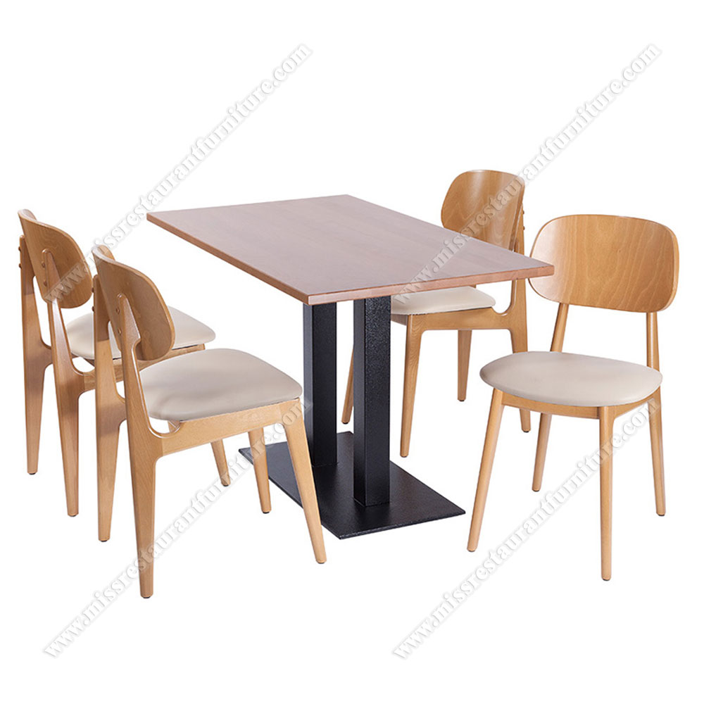 Modern simple design restaurant dining room wooden table and chair set, wooden cafe room table and chairs furniture set, solid wood restaurant table and chairs 3003