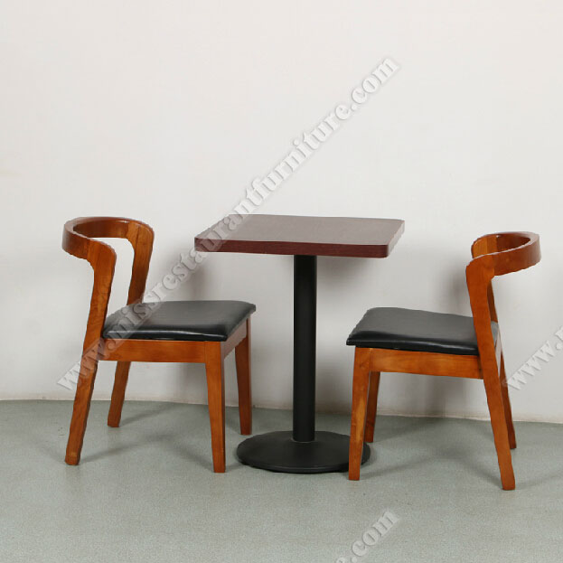 High quality modern restaurant OEM wooden coffee shop table and chairs set, dark color beech wood cafe chairs and table furniture, solid wood restaurant table and chairs 3007