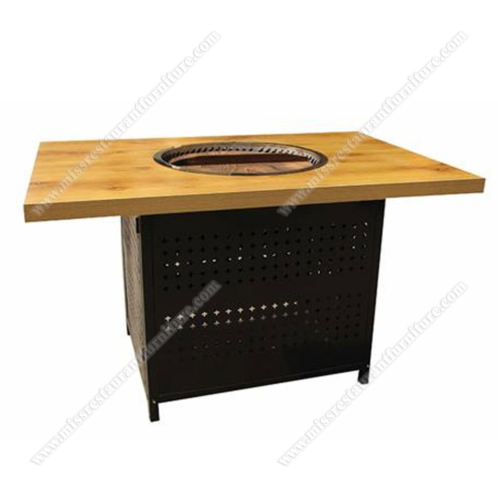 Commercial wooden hot pot restaurant table beech smokeless hotpot tables for fast food restaurant hot pot table manufacturers, wood hot pot tables furniture 4005