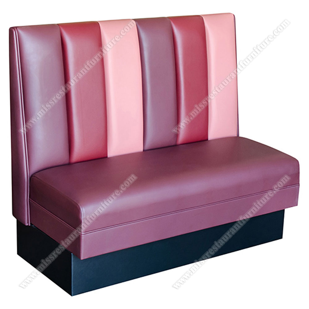 classic colorful stripe back modern restaurant bench seating sofas for sale with black laminate base, leather restaurant booth seating 5003