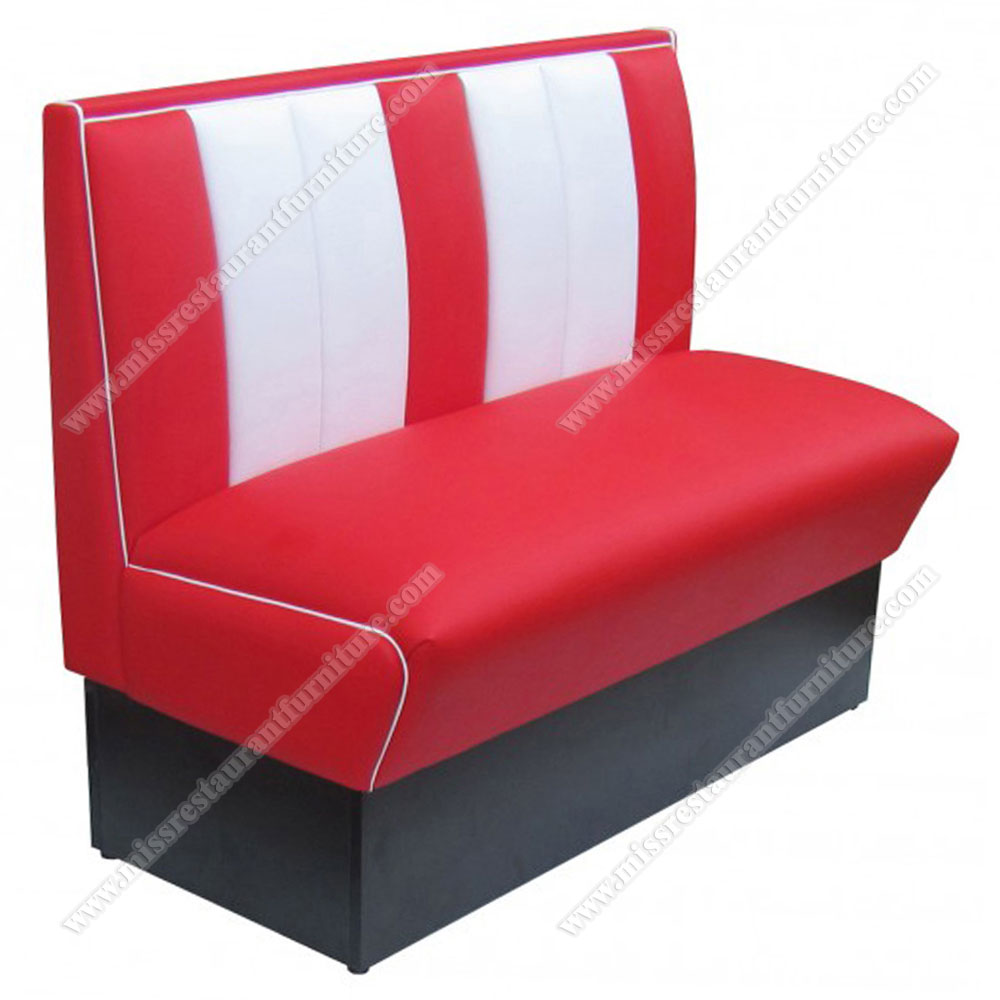 High quality custom red and white vinyl midcentury style american retro diner dining booth seats, leather restaurant booth seating 5005