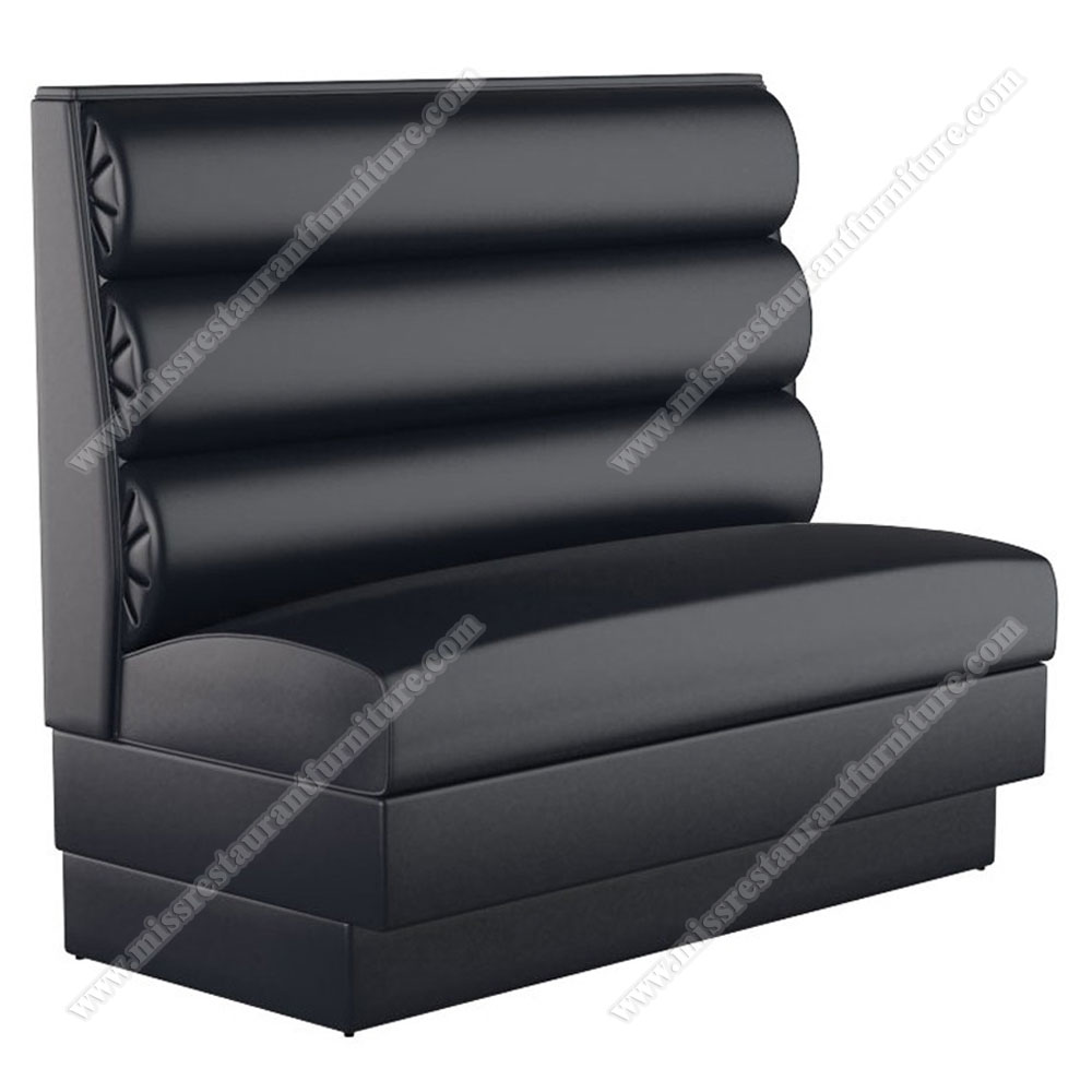 Modern luxury high back classical coffee black leather soft restaurant furniture booth seating, leather restaurant high back booth seating 5018