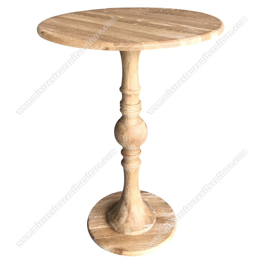 Classic antique oak solid wood round high bar tables with round wood bar table base cafeteria bar tables, solid wood antique high bar tables 6017