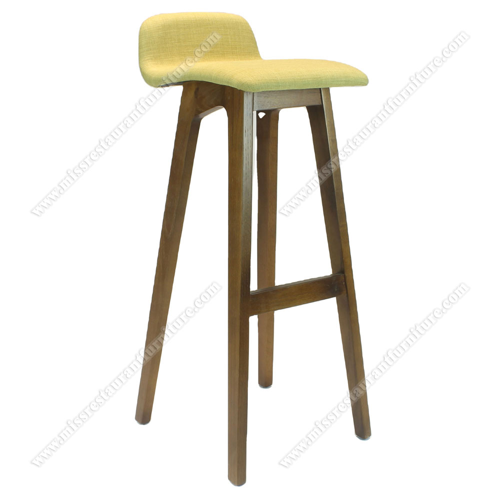 New design modern oak wood bistro high bar stools customize fabric low back high bistro stools for counter, solid wood restaurant bar stools 6314